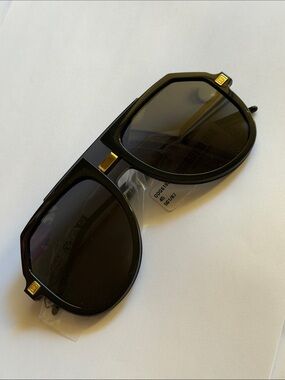 Black Sunglasses with Gold Accents